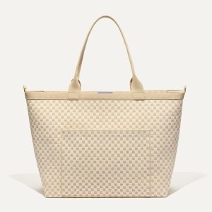 The Zip Travel Tote - Parchment Basketweave